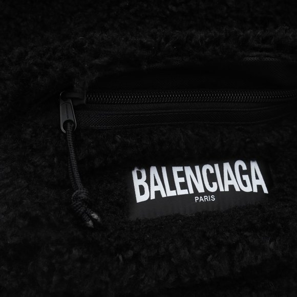 Balenciaga Fluffy Faux-Fur Shearling Black Backpack main image 10
